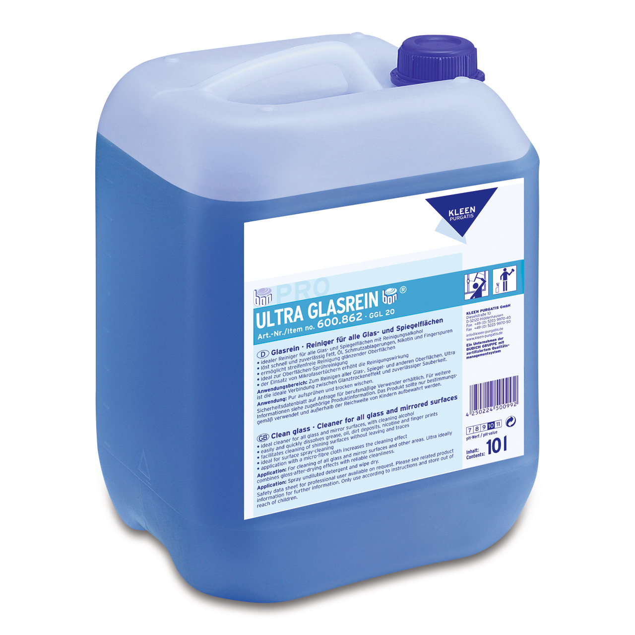 Ultra Glasrein, Glasreiniger, 10 l Kanister Ultra Glasrein, Glasreiniger, 10 l Kanister