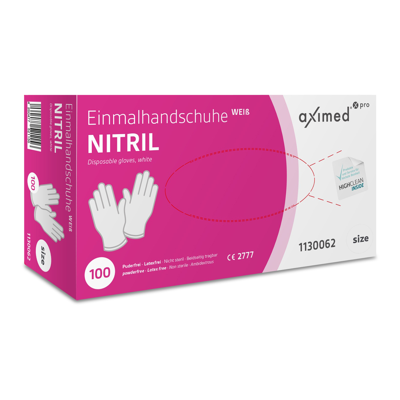 Aximed® pro Nitril-Handschuhe N35+ Weiss S