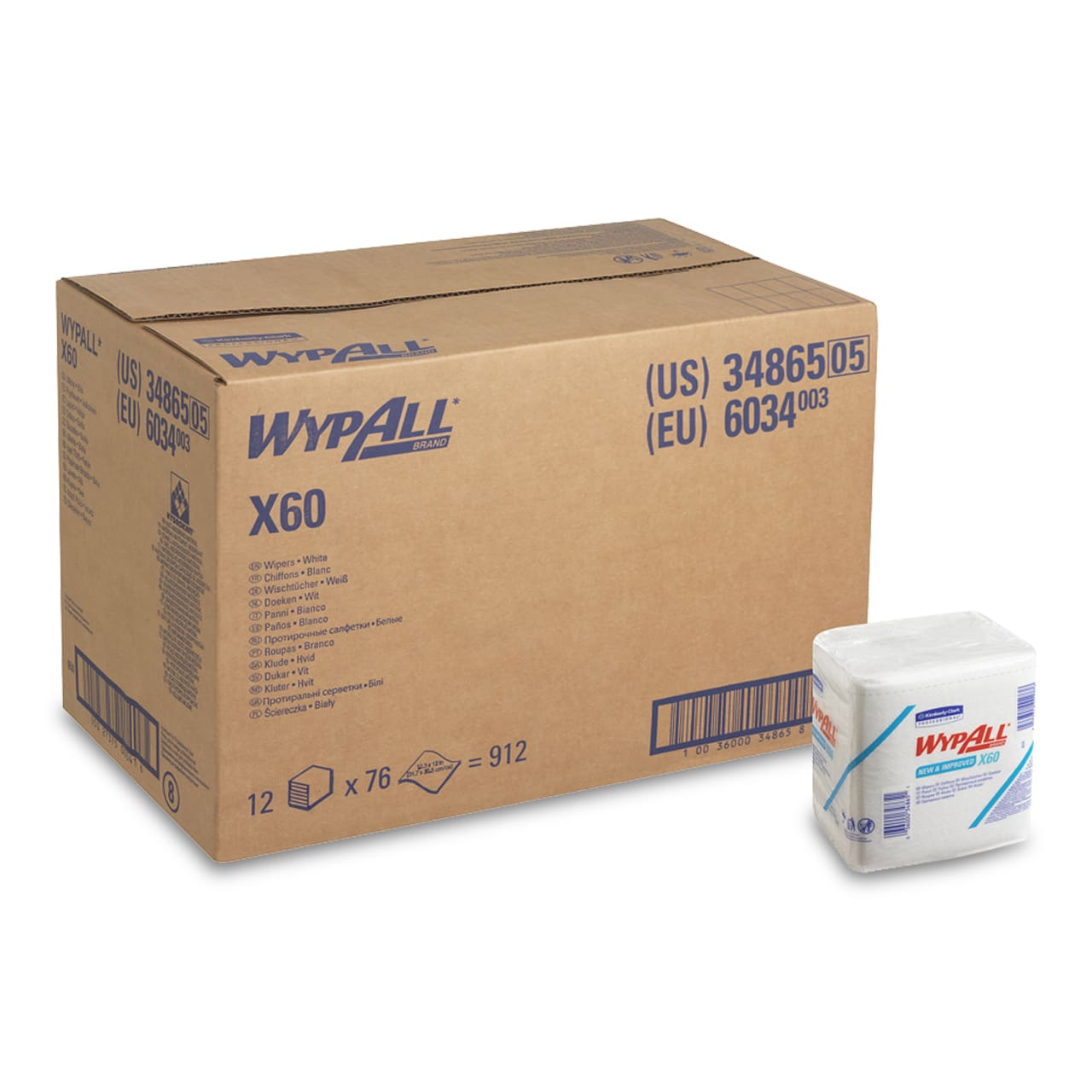 WypAll® X60 Wischtücher - viertelgefaltet