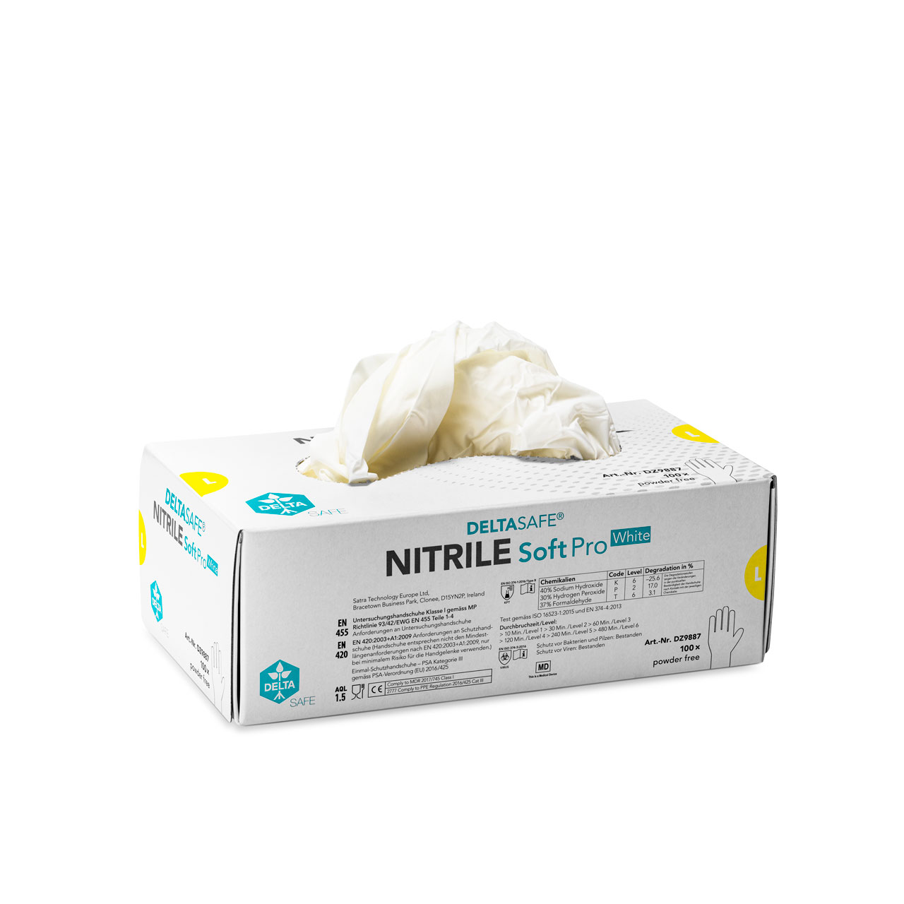 DELTASAFE® NITRILE Soft Pro White, 240 mm, M DELTASAFE® NITRILE Soft Pro White, 240 mm, M