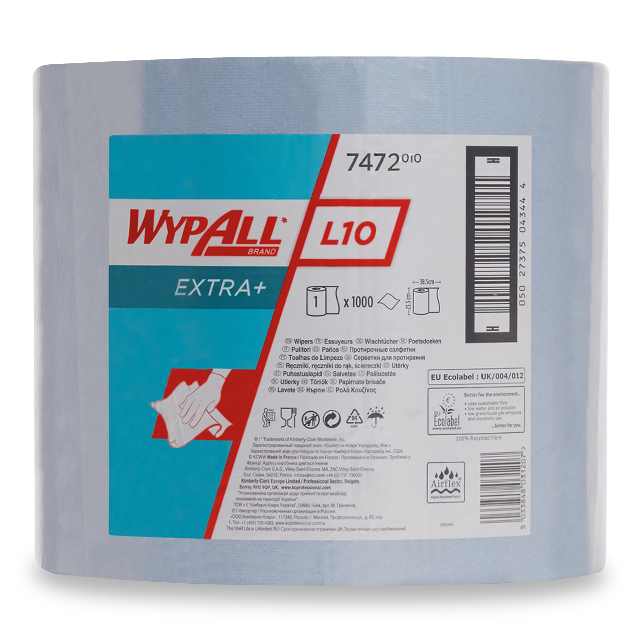 WypAll® L10 EXTRA+ Wischtücher - Grossrolle / Blau