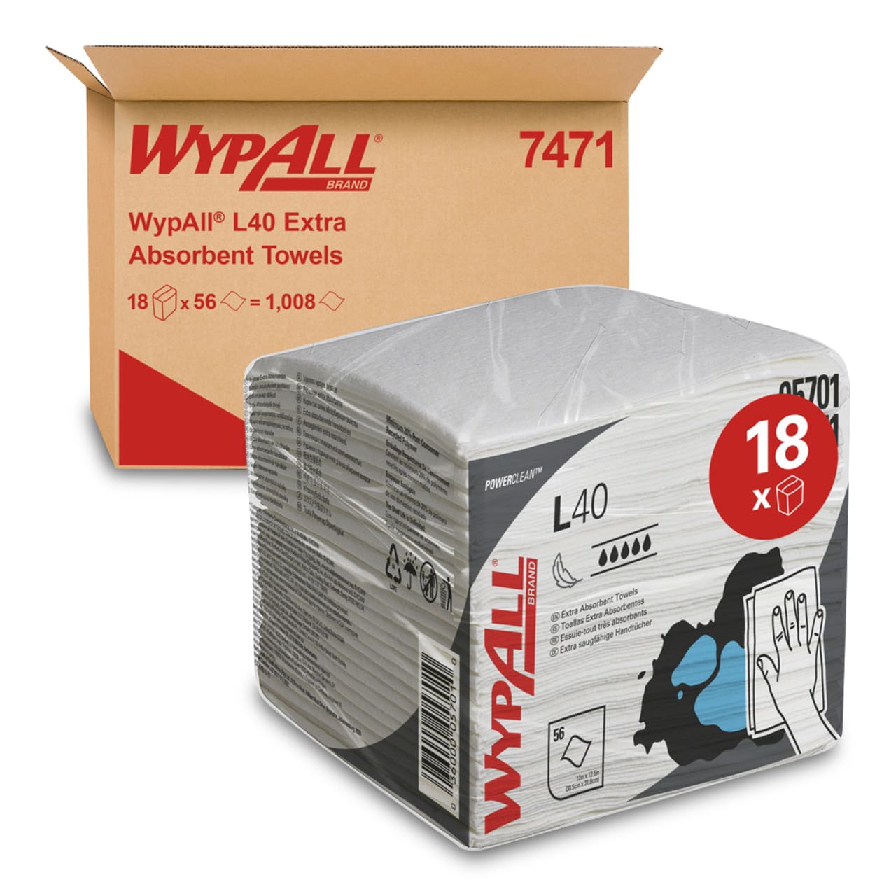 WypAll® L40 Wischtücher - viertelgefaltet