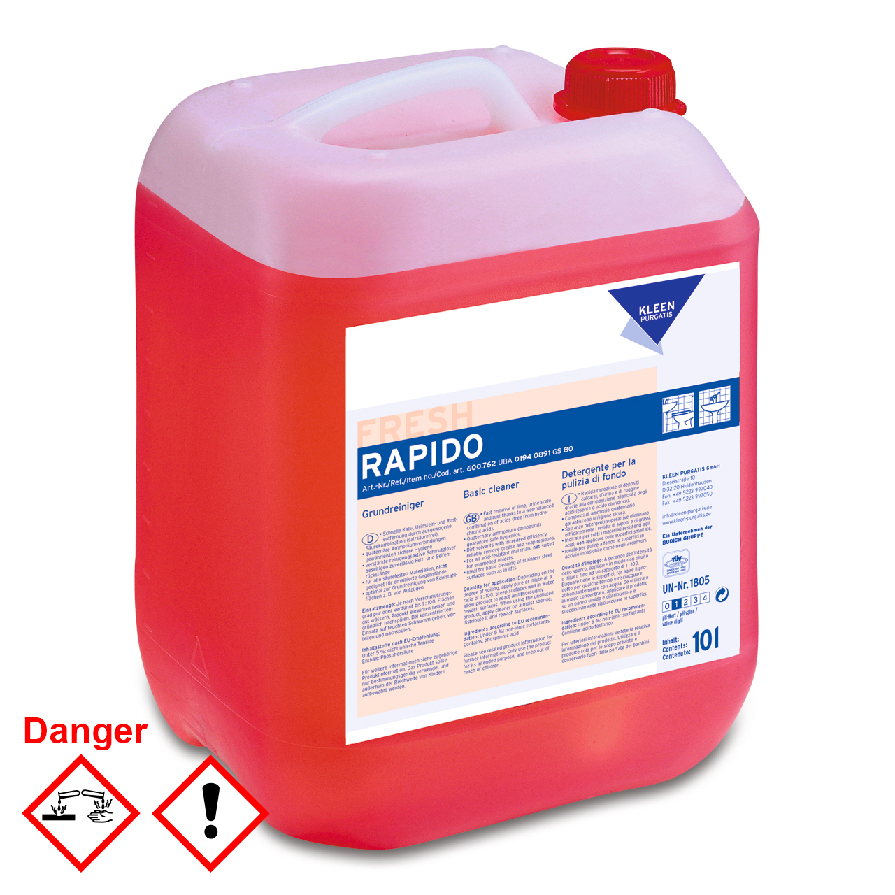 Rapido saurer Radikalreiniger, 10 l Kanister Rapido saurer Radikalreiniger, 10 l Kanister