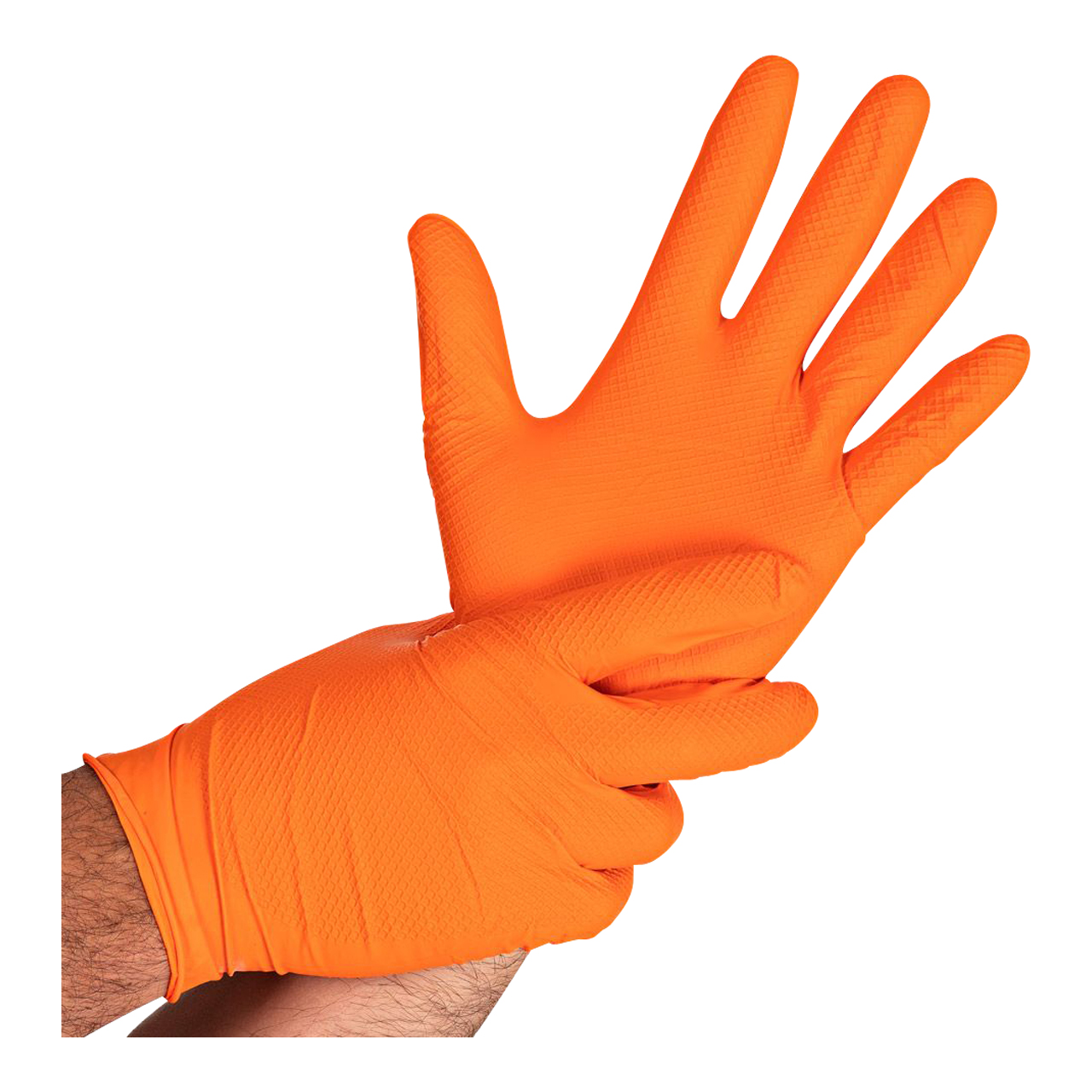 Nitril-Handschuhe Power Grip Orange M