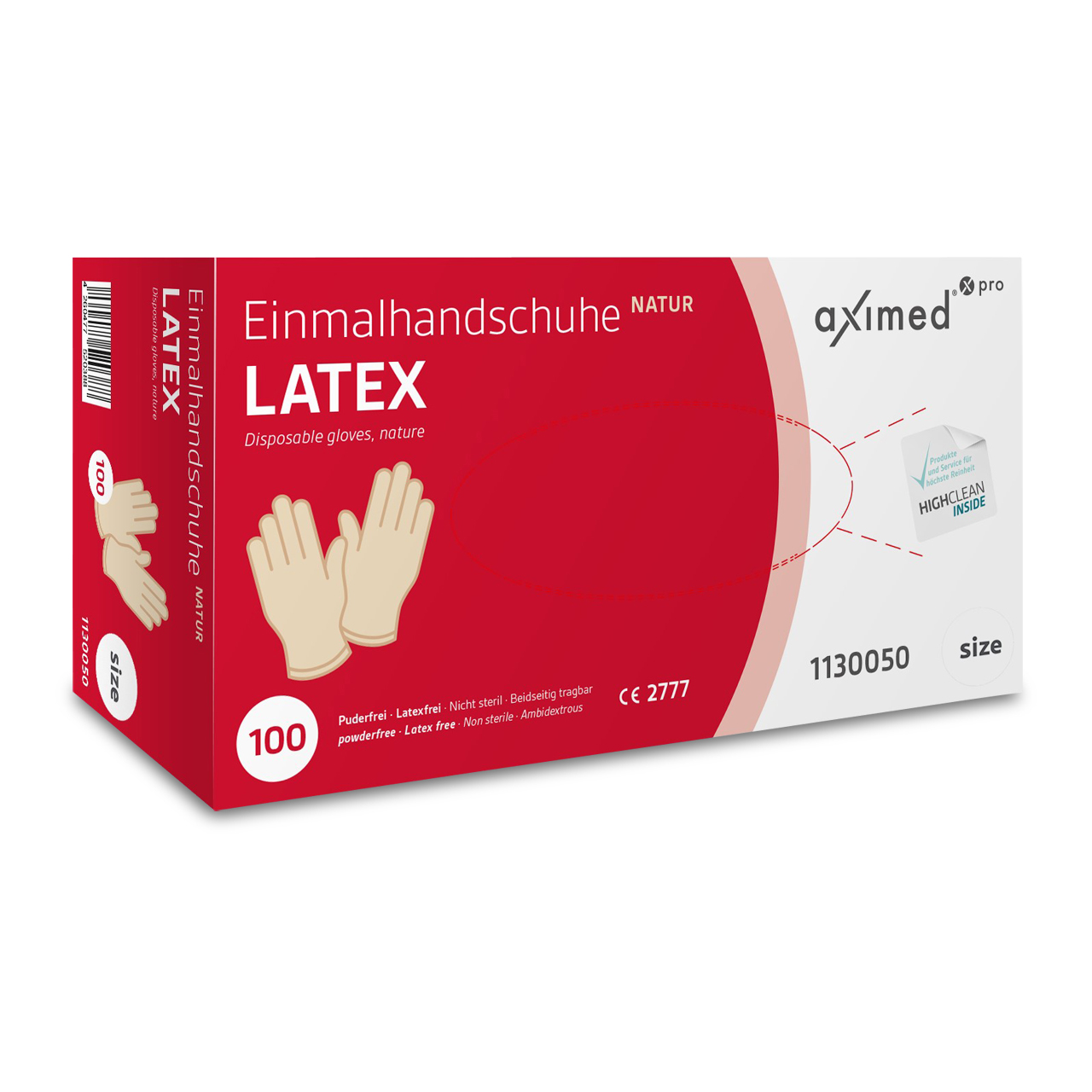 Aximed® pro Latex-Handschuhe L50+ Natur S