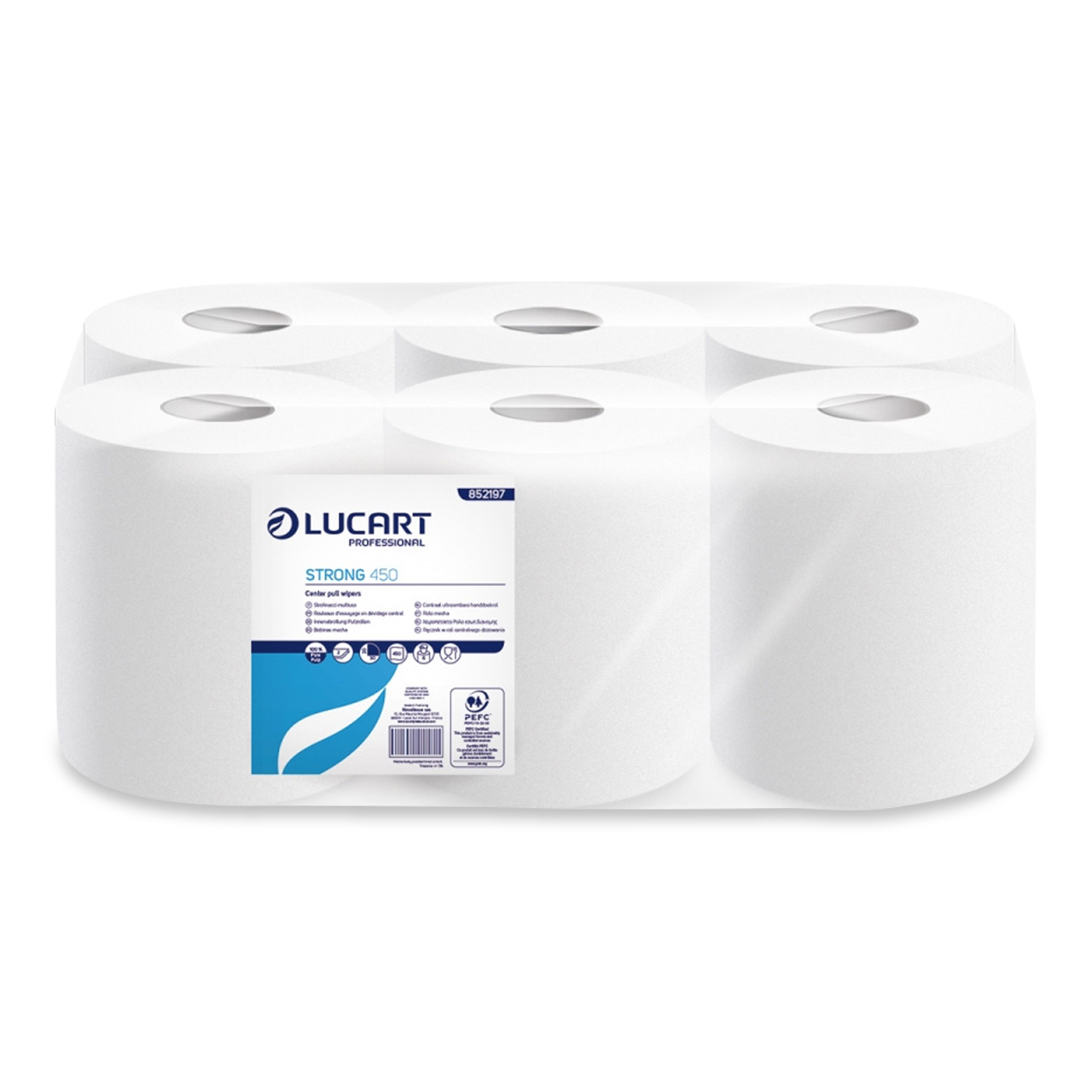Lucart Professional Putzrollen 892038 Gerät-Spender Beutel für Servietten Periodische, weiß (6-er Pack
