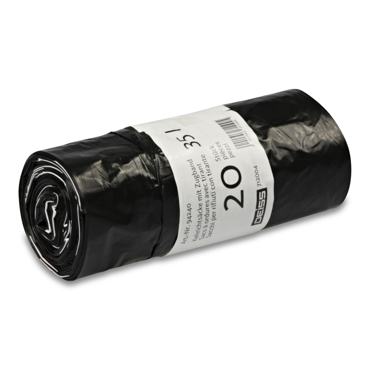 Abfallsäcke 35l mit Zugband Schwarz  Abfallsäcke 35l mit Zugband Schwarz
