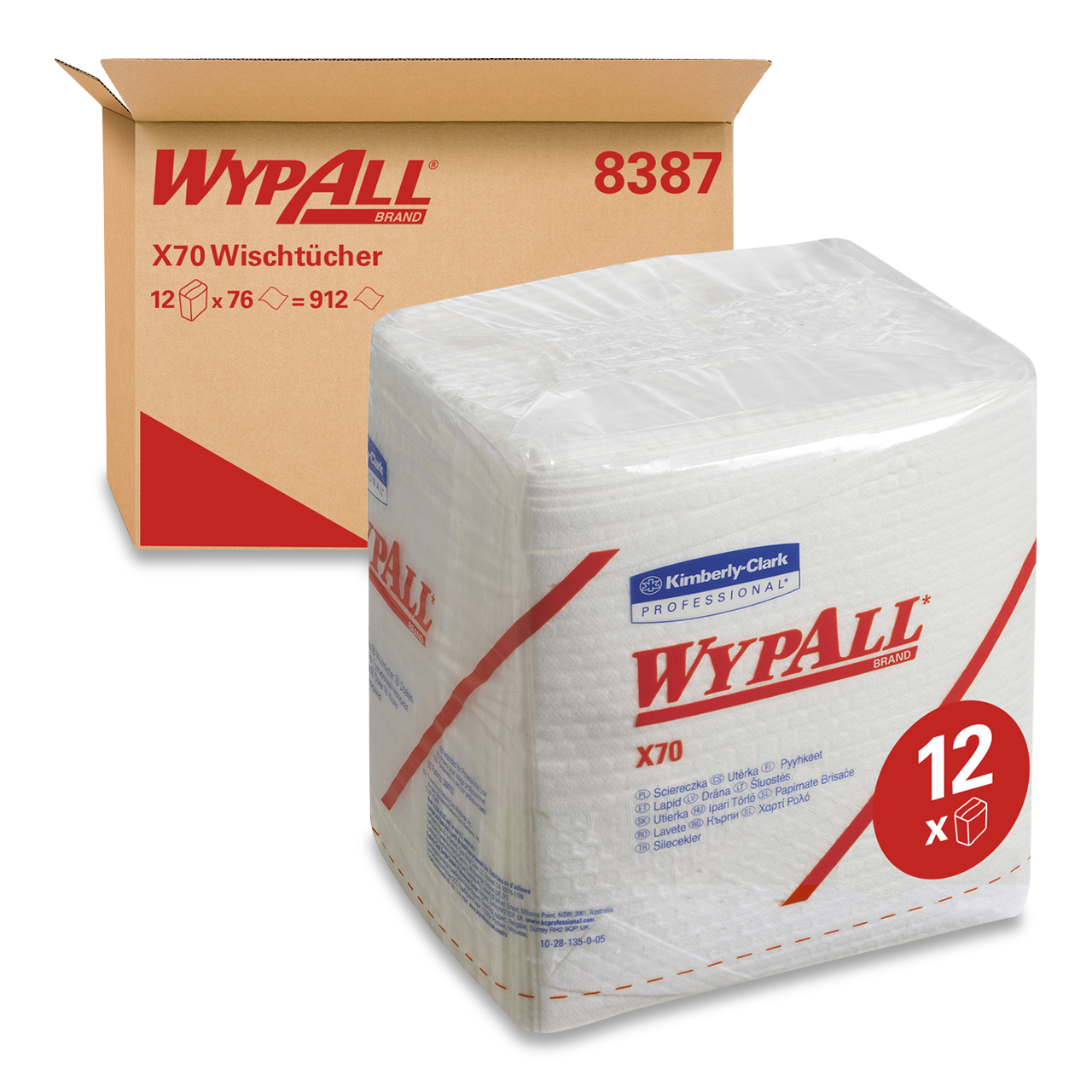 WypAll® X70 Wischtücher - viertelgefaltet