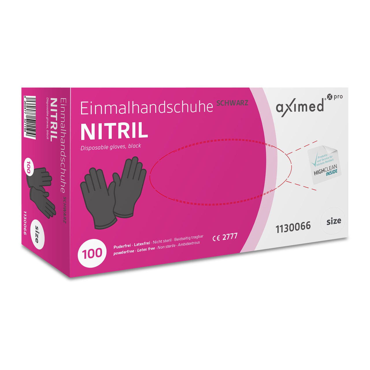 Aximed® pro Nitril-Handschuhe N35+ Schwarz M