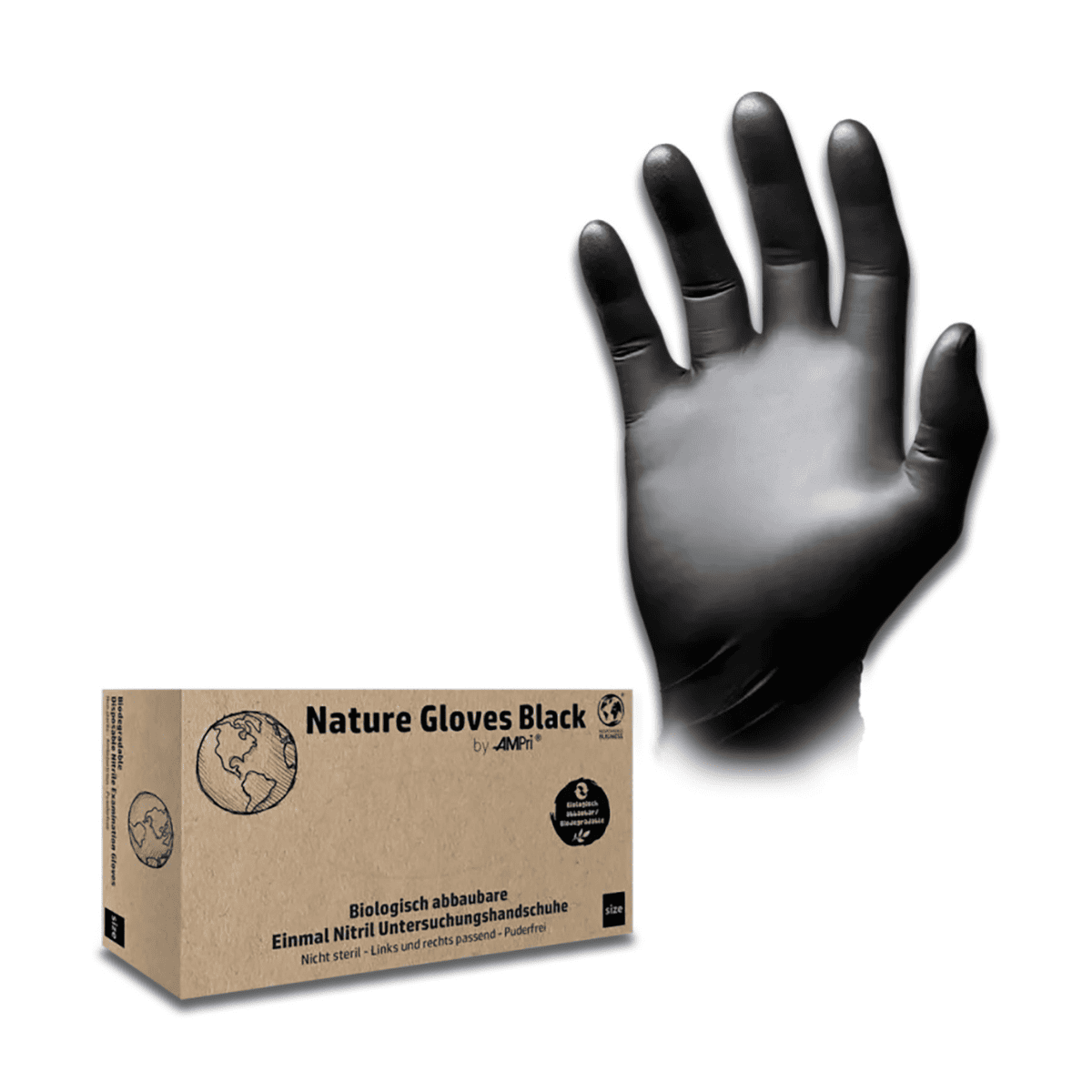 MED-COMFORT, Nitril-Handschuhe Nature Gloves, 118-108, Schwarz, M