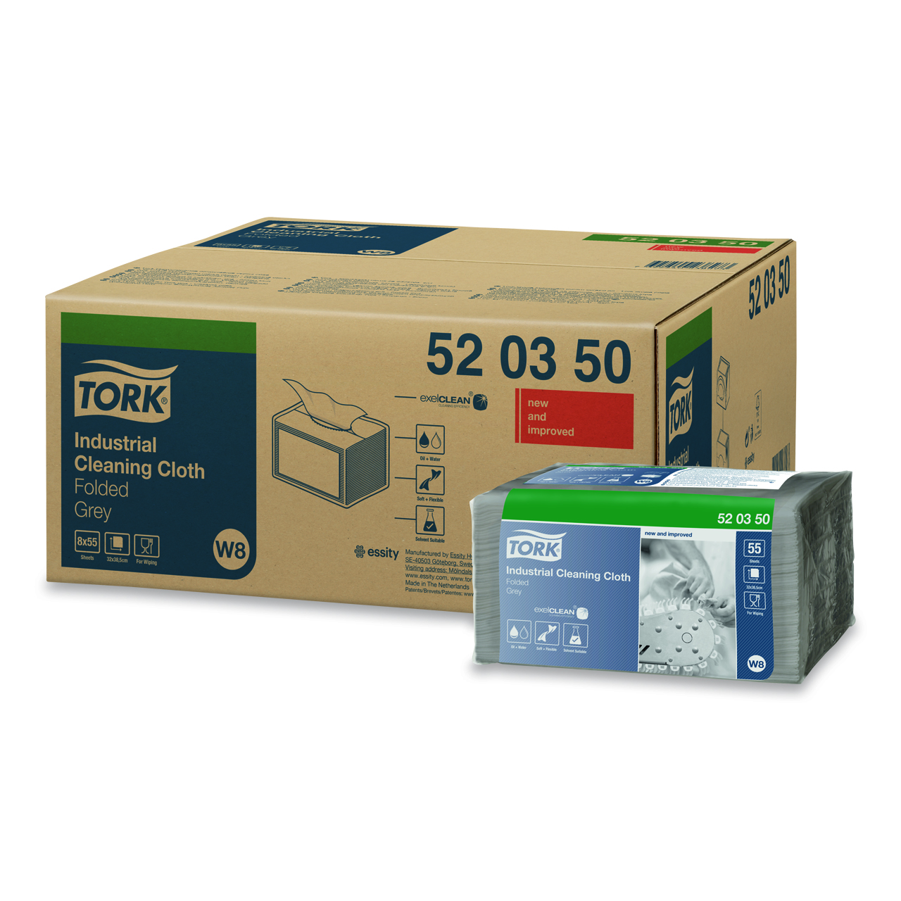 Tork Industrie Reinigungstücher Grau W8