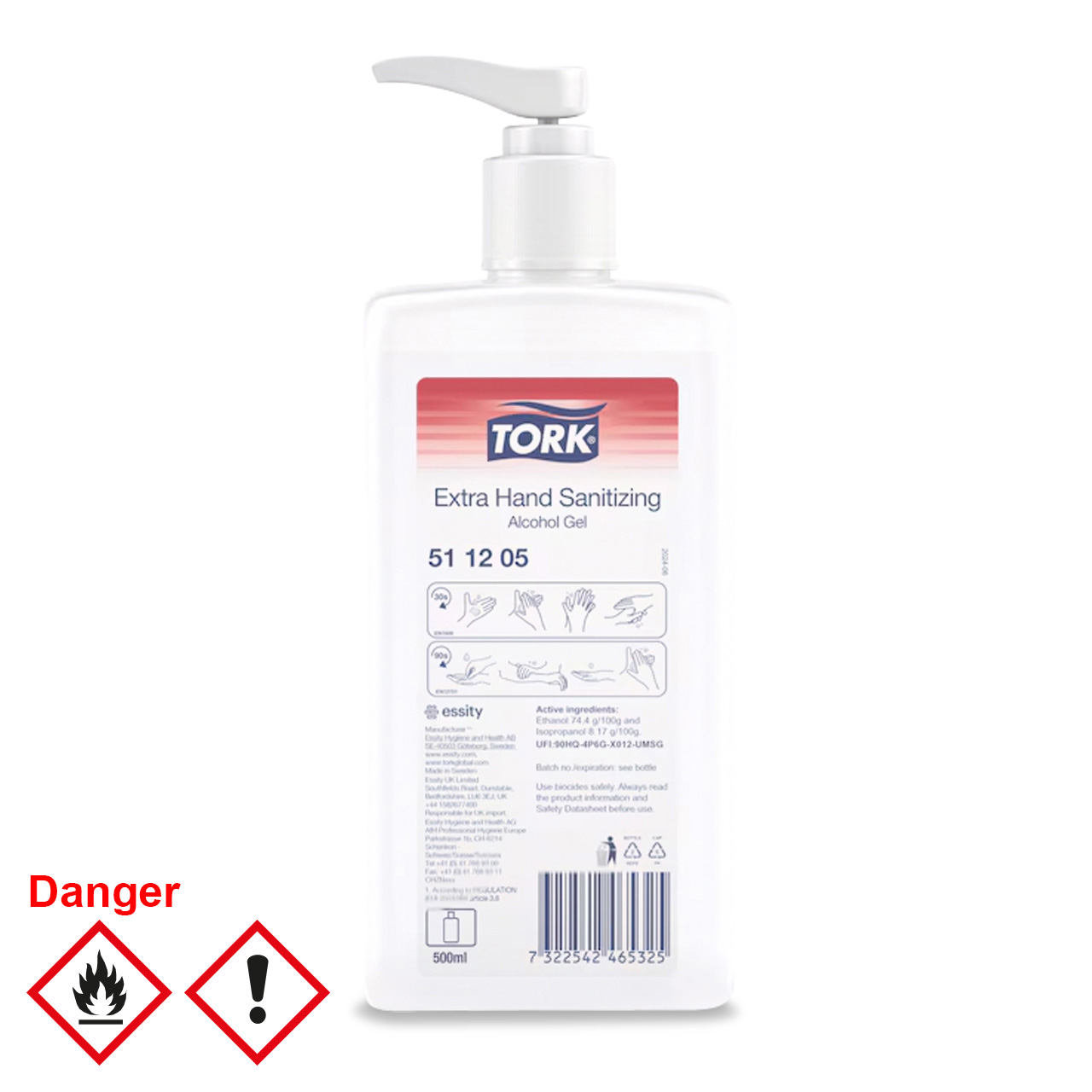 Tork Extra Desinfizierendes Hand Alkohol Gel, 500 ml