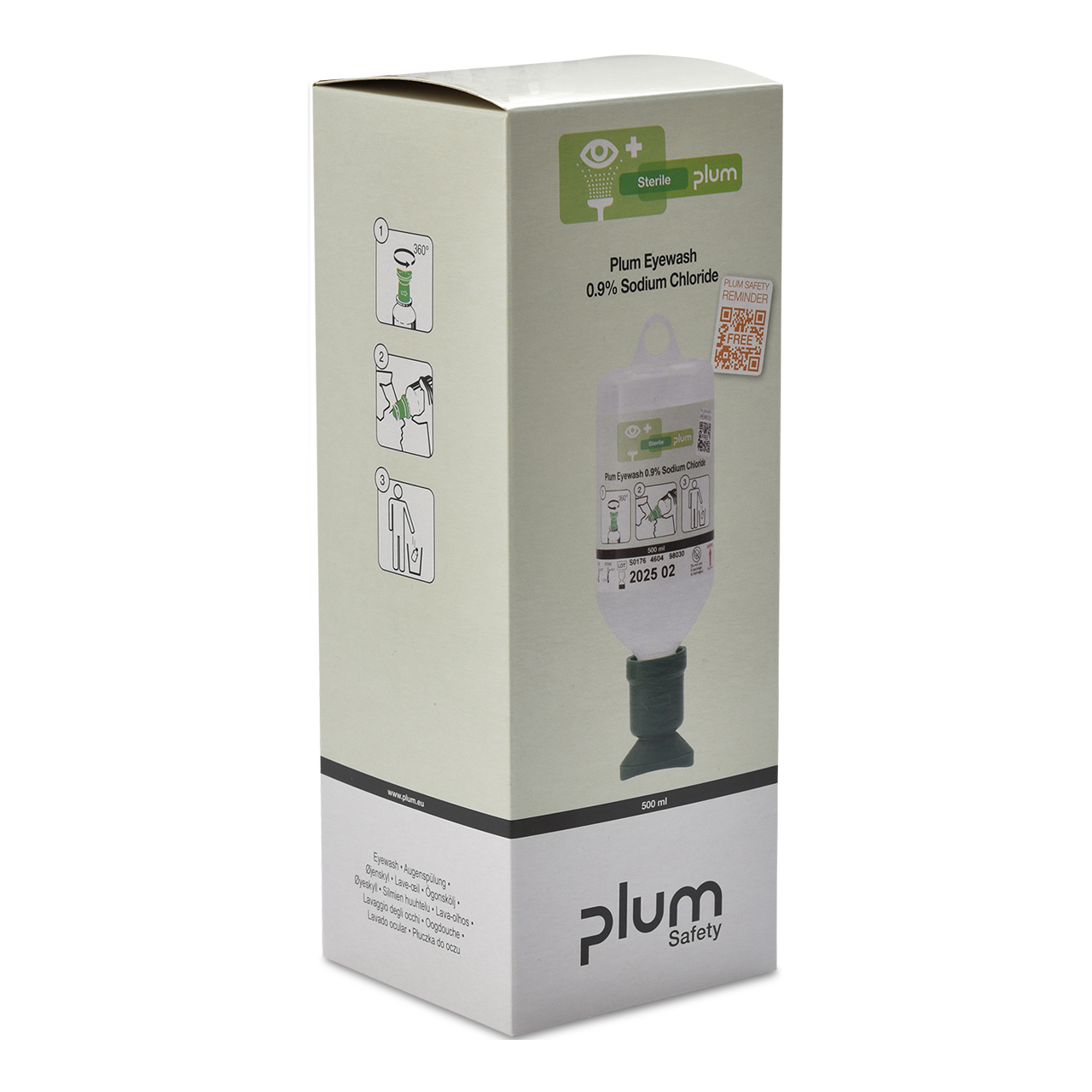 PLUM Augenspülflasche NaCl 500 ml Einzelkarton