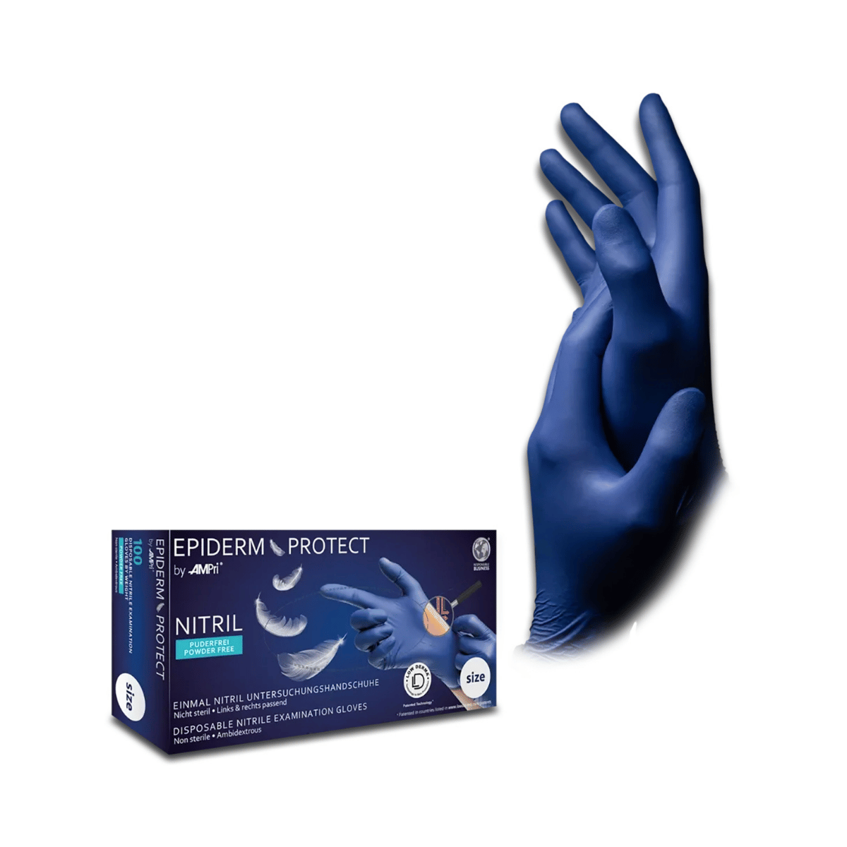 MED-COMFORT, Nitril-Handschuhe Epiderm, 01166. Protect, Blau, S