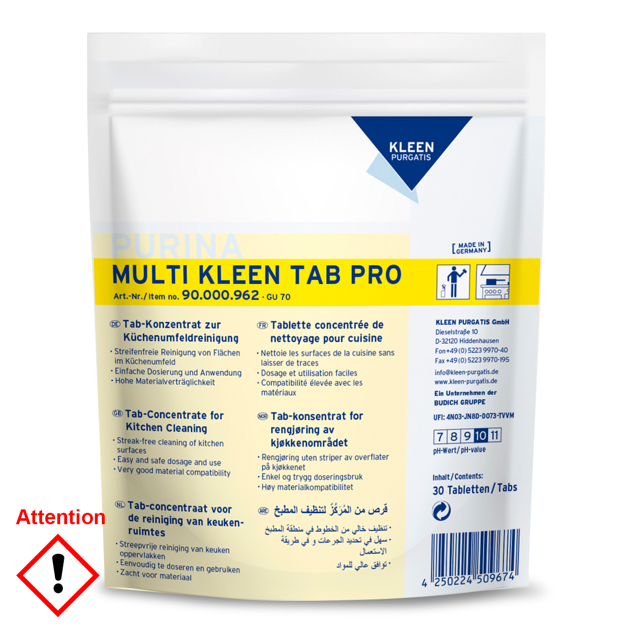 Purina Multi Kleen Tab Pro, 30 Tabs à 3 g Purina Multi Kleen Tab Pro, 30 Tabs à 3 g