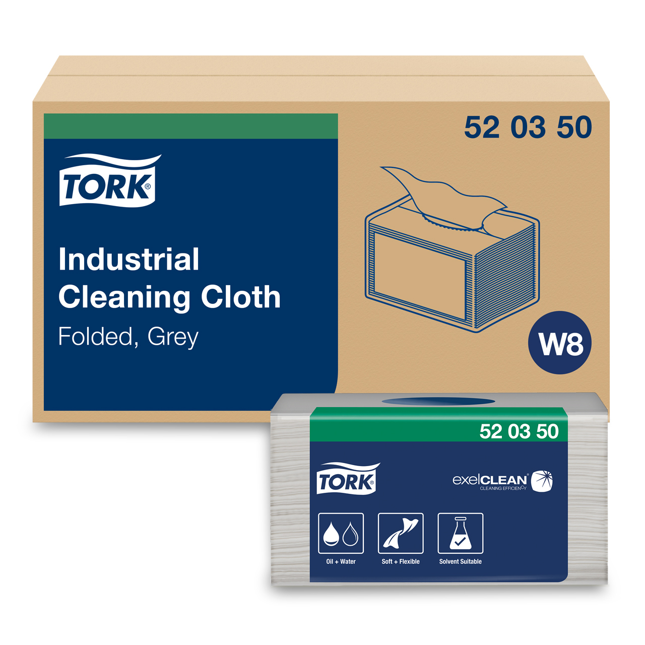 Tork Industrie Reinigungstücher Grau W8
